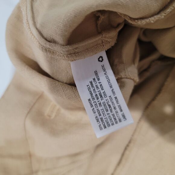 Fe Noel Target Womens Pants Size 26 Linen Blend Barrel Wide Leg Tan - Picture 7 of 8